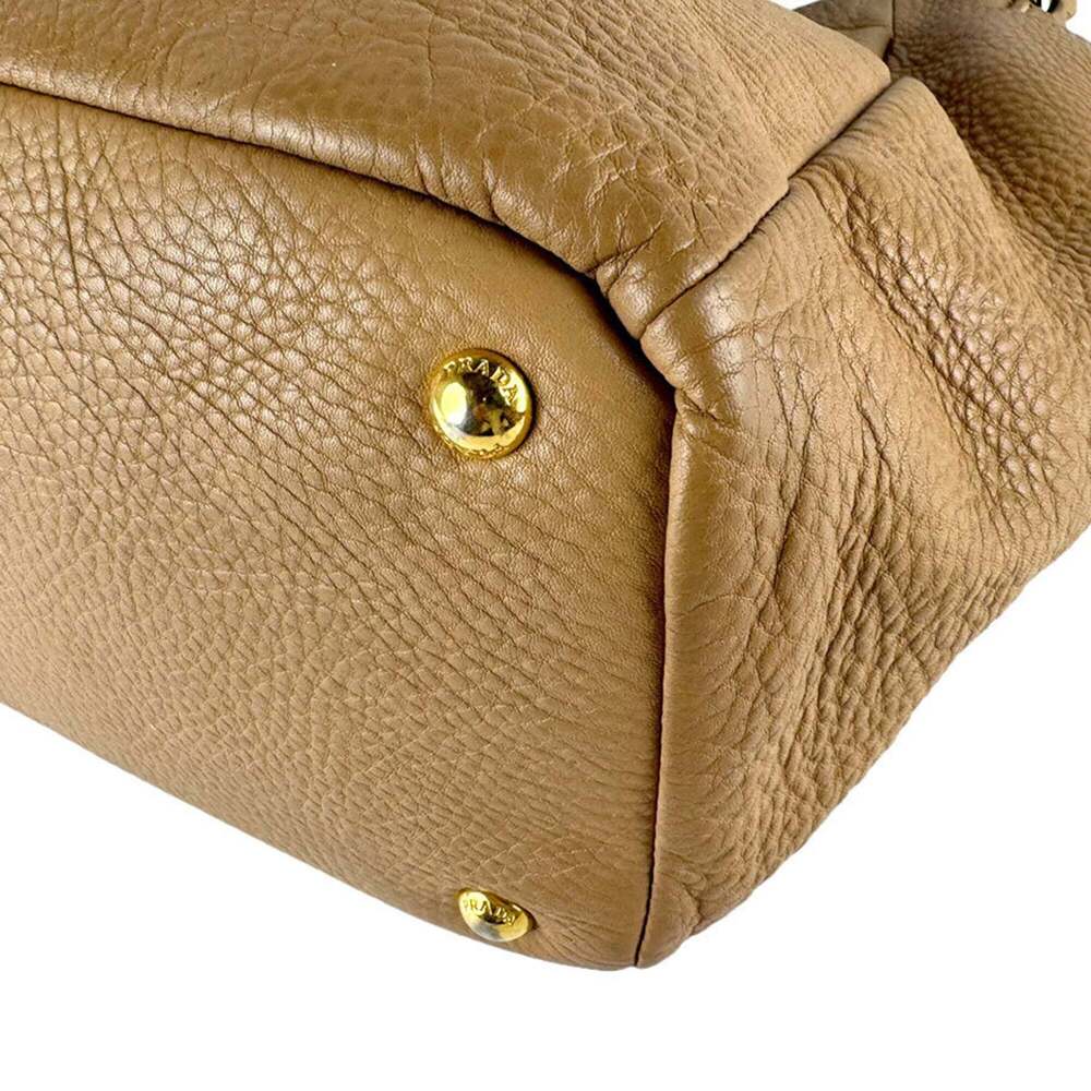PRADA Cream Leather Shoulder Bag - Picture 9 of 13